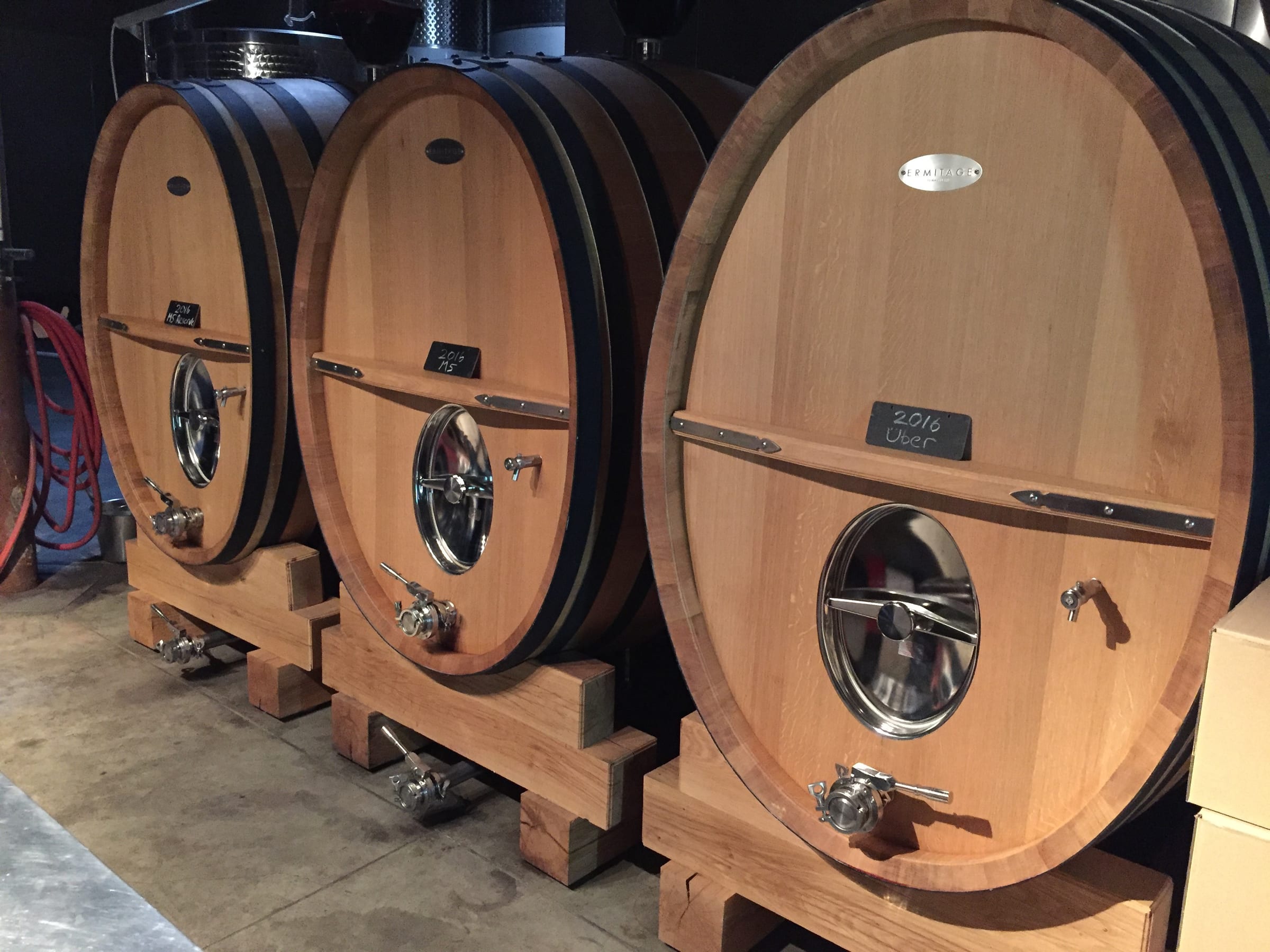 Oak foudres in the cellar
